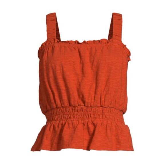 Marine Layer Tank Size S Top Baked Clay Dylan Smocked Sleeveless Fall - Picture 9 of 9
